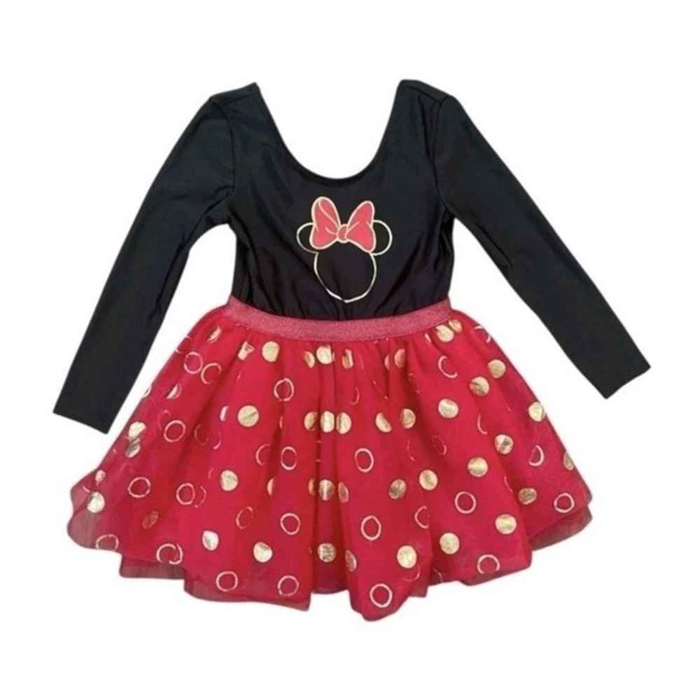 Disney Minnie Mouse Dress Girls Size 3T Costume Tutu Black Red Gold - Picture 7 of 7